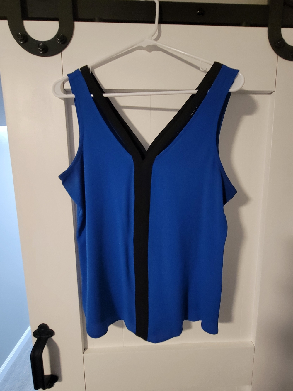 Candie's Royal Blue Sleeveless V-Neck Tank with Black Trim